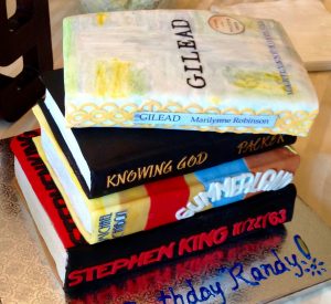 These are not books. This is a birthday cake.